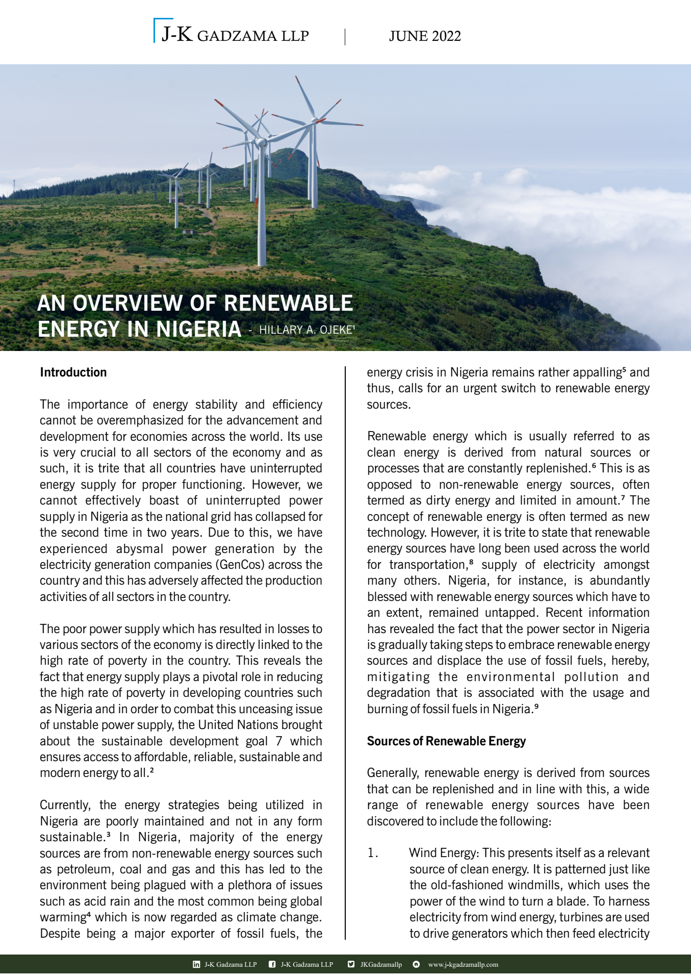 Cover of An Overview of Renewable Energy In Nigeria